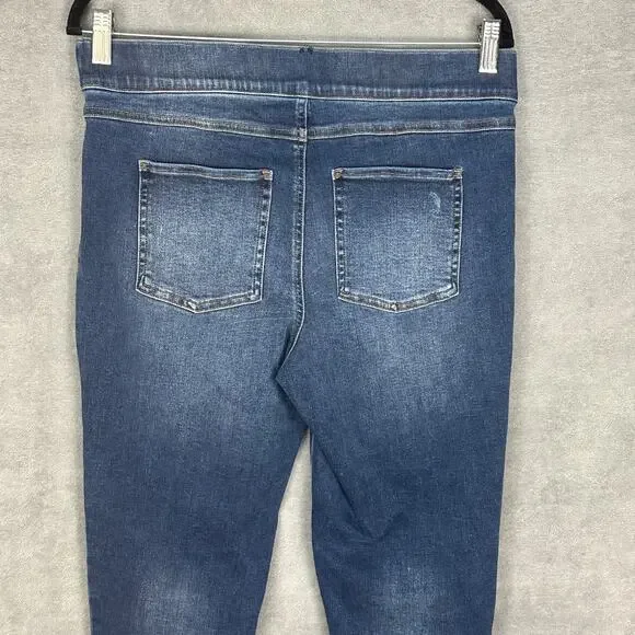 Spanx Jeans Womens Extra Large Blue Pullon Stretch Skinny Ankle Raw Hem Slimming - Picture 4 of 14